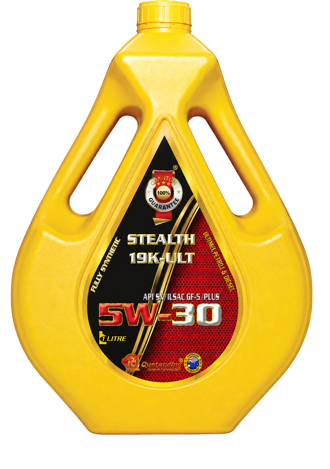Quantum Petroleum Stealth 19K-ULT 5W-30 bottle with red and black label